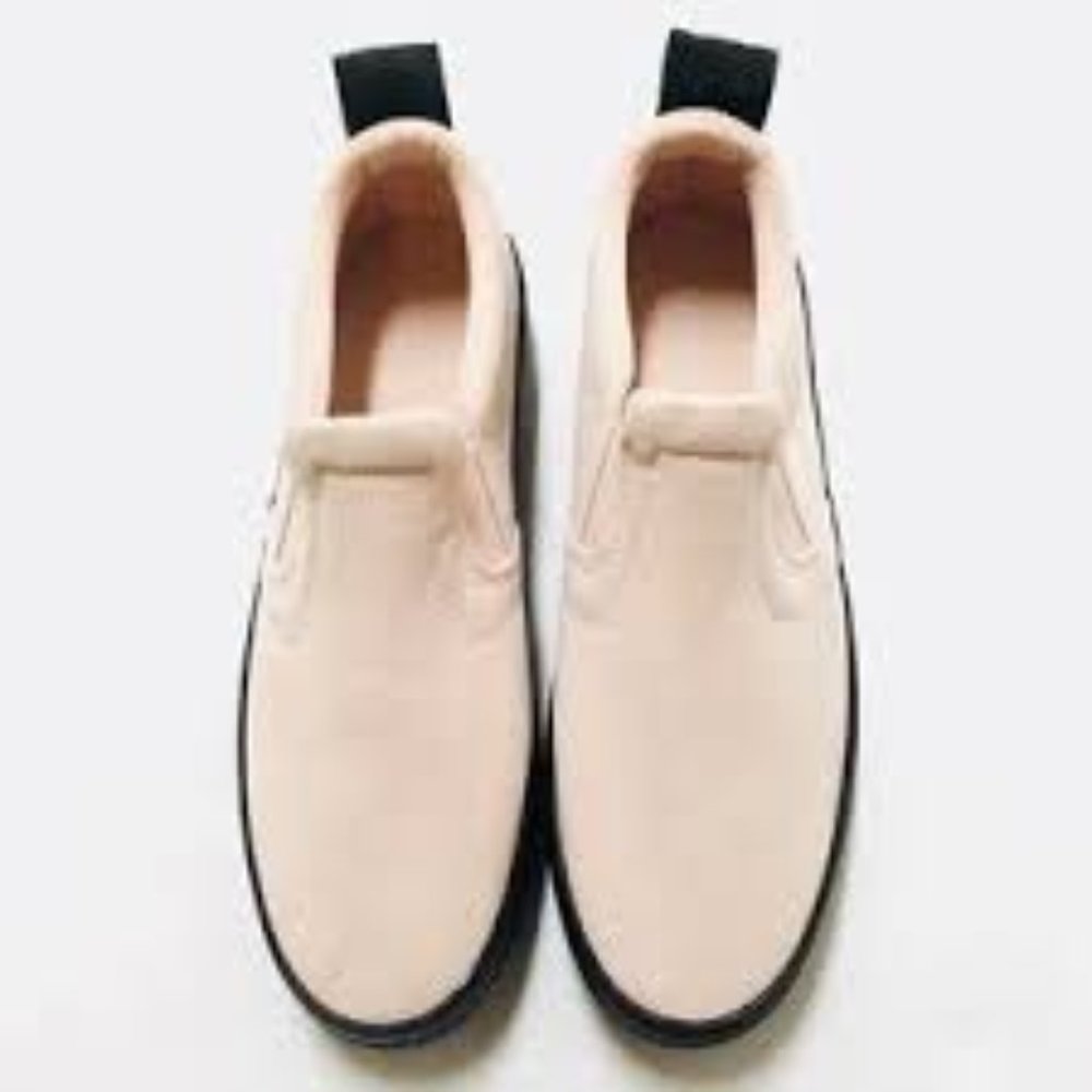 Womens light pink H&M platform slip on